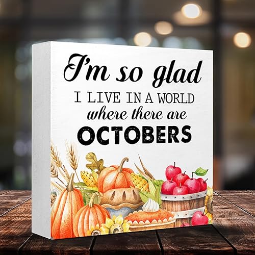 Miniatura 3 de Letreros de madera con bloques de madera para decoración de otoño de granja, decoración de caja de madera para el hogar, dormitorio, oficina,