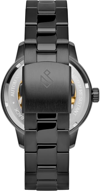 Dante II | Black Skeleton Watch with Gold-Tone Movement