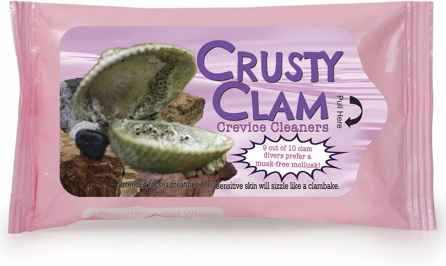 Gears Out Crusty Clam Crevice Wipes - Moist Wipes for Women - Discreet Travel Size - Bachelorette Party Favors - Made in The USA