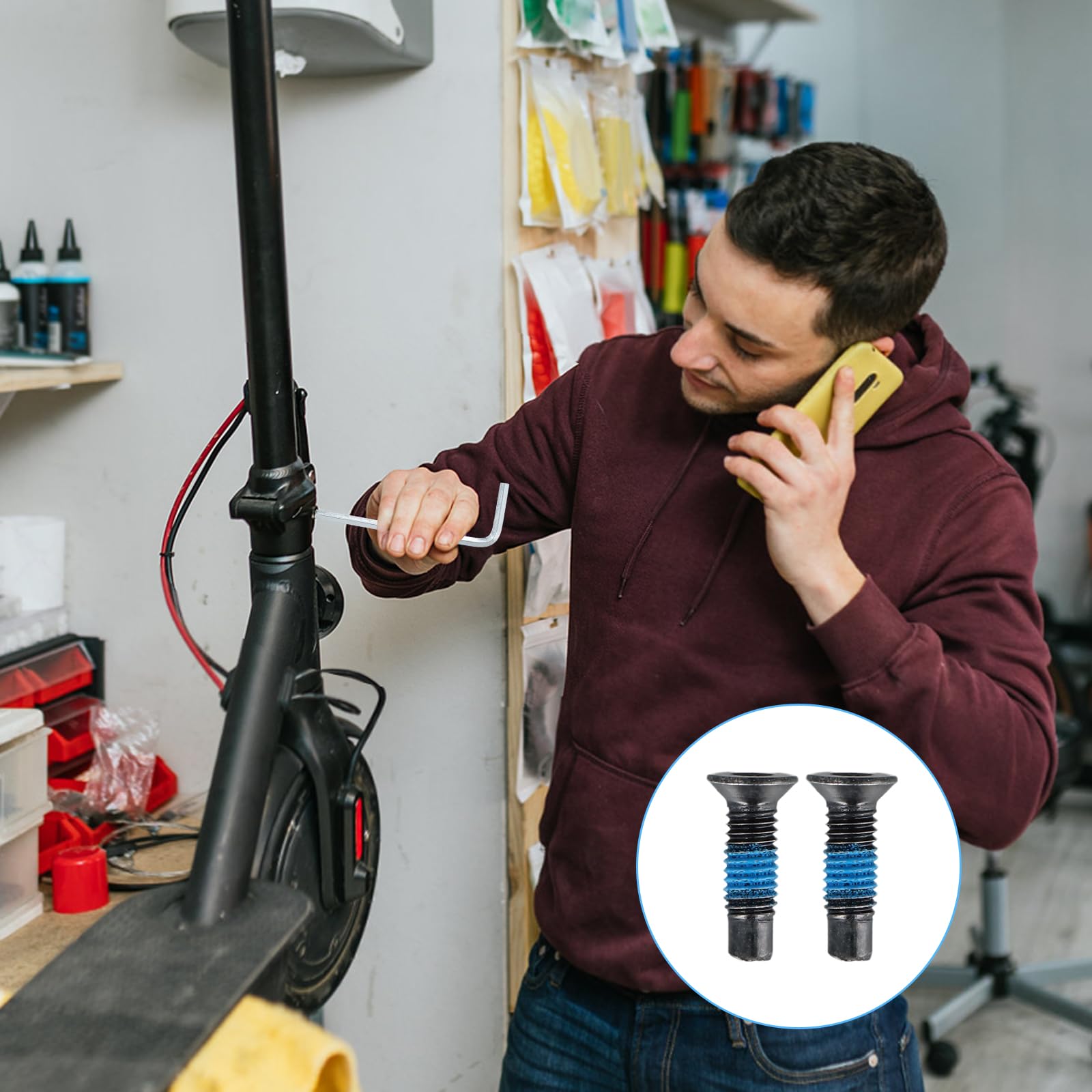 10 sztuk śrub do skutera, śruby czołowe, akcesoria, śruby zapasowe z 1 kluczem imbusowym, pasuje do Xiaomi M365, Ninebot 9, Max G30 (10)