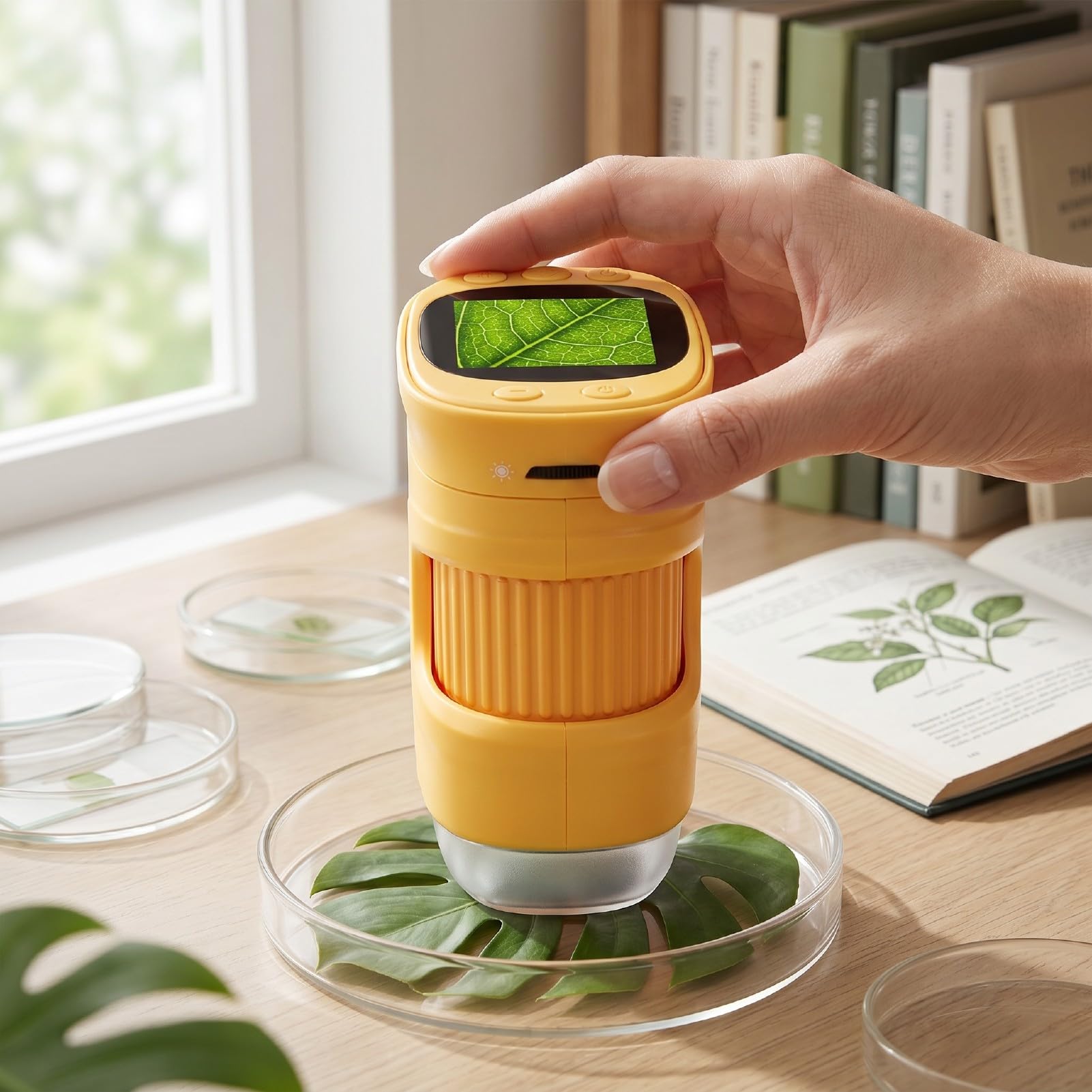 Karlak Microscopio Digitale Portatile Lente D'ingrandimento Ad Alta Definizione 1500X per Esplorazione Scientifica per Bambini Strumento Portatile con Schermo da 2 Pollici