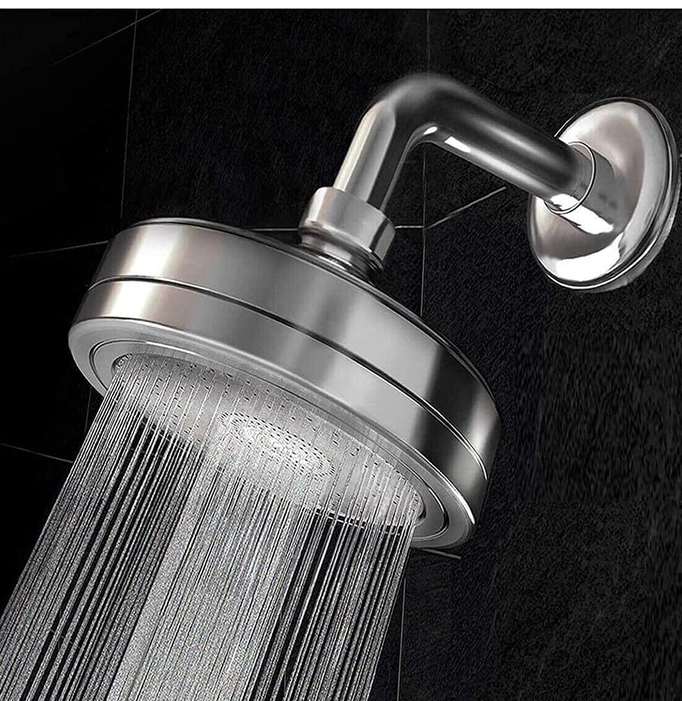 Puri Pro Shower Head with Filters Rainfall Overhead Shower High Pressure Fixed Showerhead Aluminum Filtered Shower Head 4.6Inch,118mm