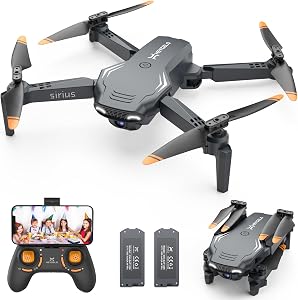 Foldable Drones for Kids Beginners - With 1080P HD Camera, FPV Remote Control Quadcopter, One Key Start/Land, Altitude Hold, 2 Batteries RC Helicopter Toys Gifts for Boys (Black)