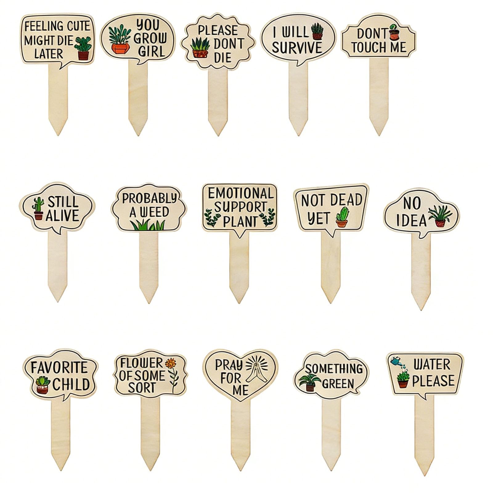 15PCS Plant Name Tags for Garden, Plant Tags for Labelling, Wooden Plant Markers for Greenhouse Management, Set of Fifteen Garden Markers for Plant Identification-image-27