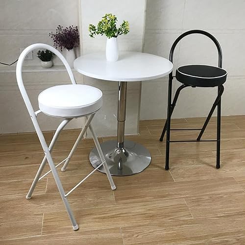 Miniatura 13 de Taburete de bar plegable de 26 pulgadas/28 pulgadas/30 pulgadas, taburete de cocina plegable con parte trasera, taburete plegable portátil de barra