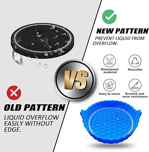 Miniatura 5 de Portavasos para automóvil, antideslizantes, con diamantes de imitación de cristal, posavasos antideslizantes y duraderos, inserto universal para