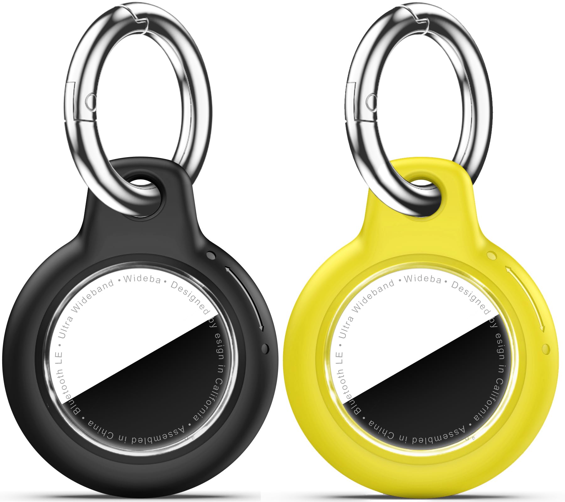 for Apple AirTag 2nd &amp; 1st Gen, Waterproof Case for AirTag Holder Keychain,GPS Tracker Cover for Dog,Car Key,Luggage-F7-Black+Yellow