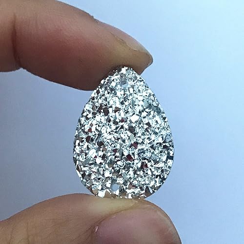 Miniatura 8 de Diamantes de imitación plateados brillantes en forma de gota para coser para ropa, zapatos, accesorios, gemas de estrellas, 100 unidades (0.394 x