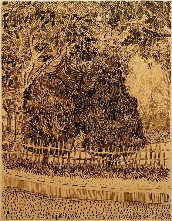 Toile Van Gogh Park Mit Zaun pour sublimer la décoration de votre salon branché