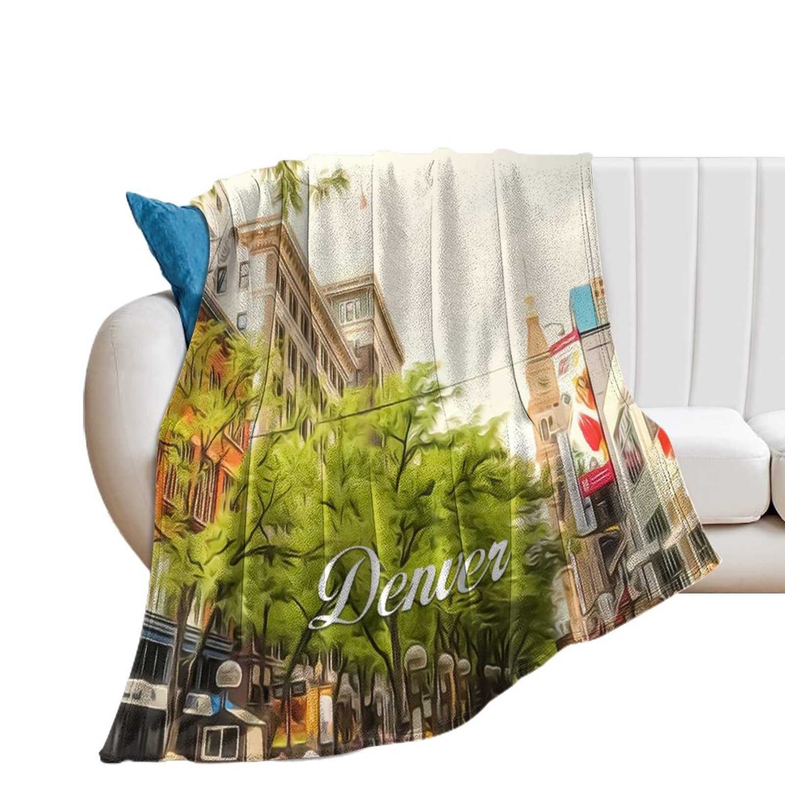 Couverture d'intérieur en flanelle chaude Denver pour soirées canapé et lit