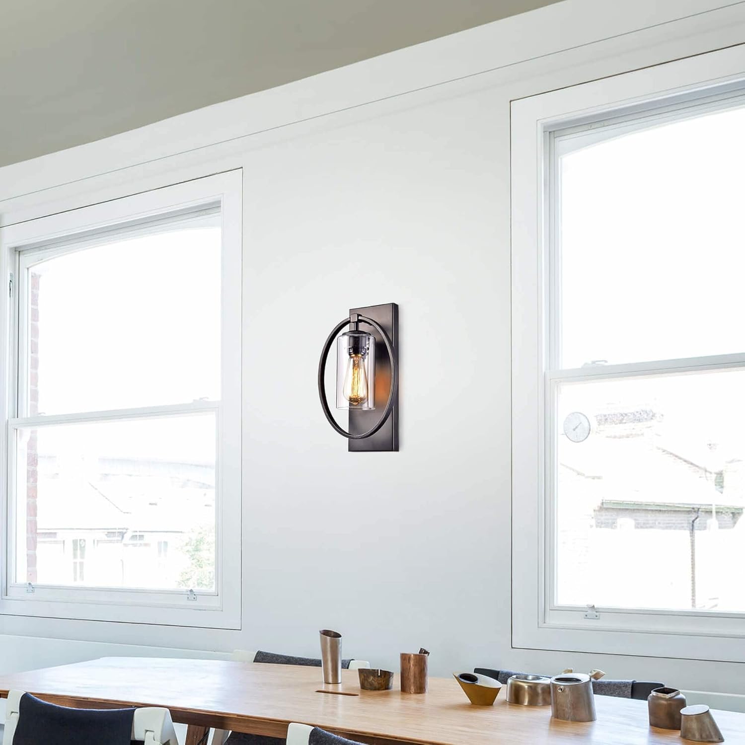 Anastasia Single Light Wall Sconce with Clear Glass Shade