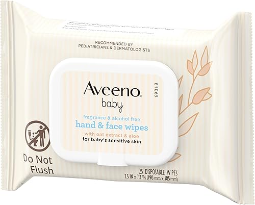 Miniatura 6 de Aveeno Baby Toallitas para manos y cara sin fragancia con extracto de avena y aloe, toallitas limpiadoras e hidratantes para pieles sensibles, sin