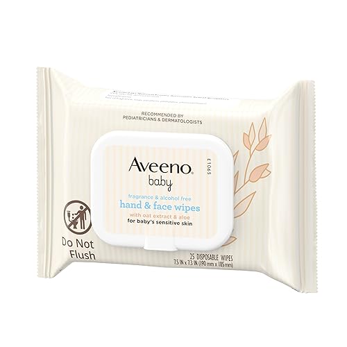 Miniatura 6 de Aveeno Baby Toallitas para manos y cara sin fragancia con extracto de avena y aloe, toallitas limpiadoras e hidratantes para pieles sensibles, sin