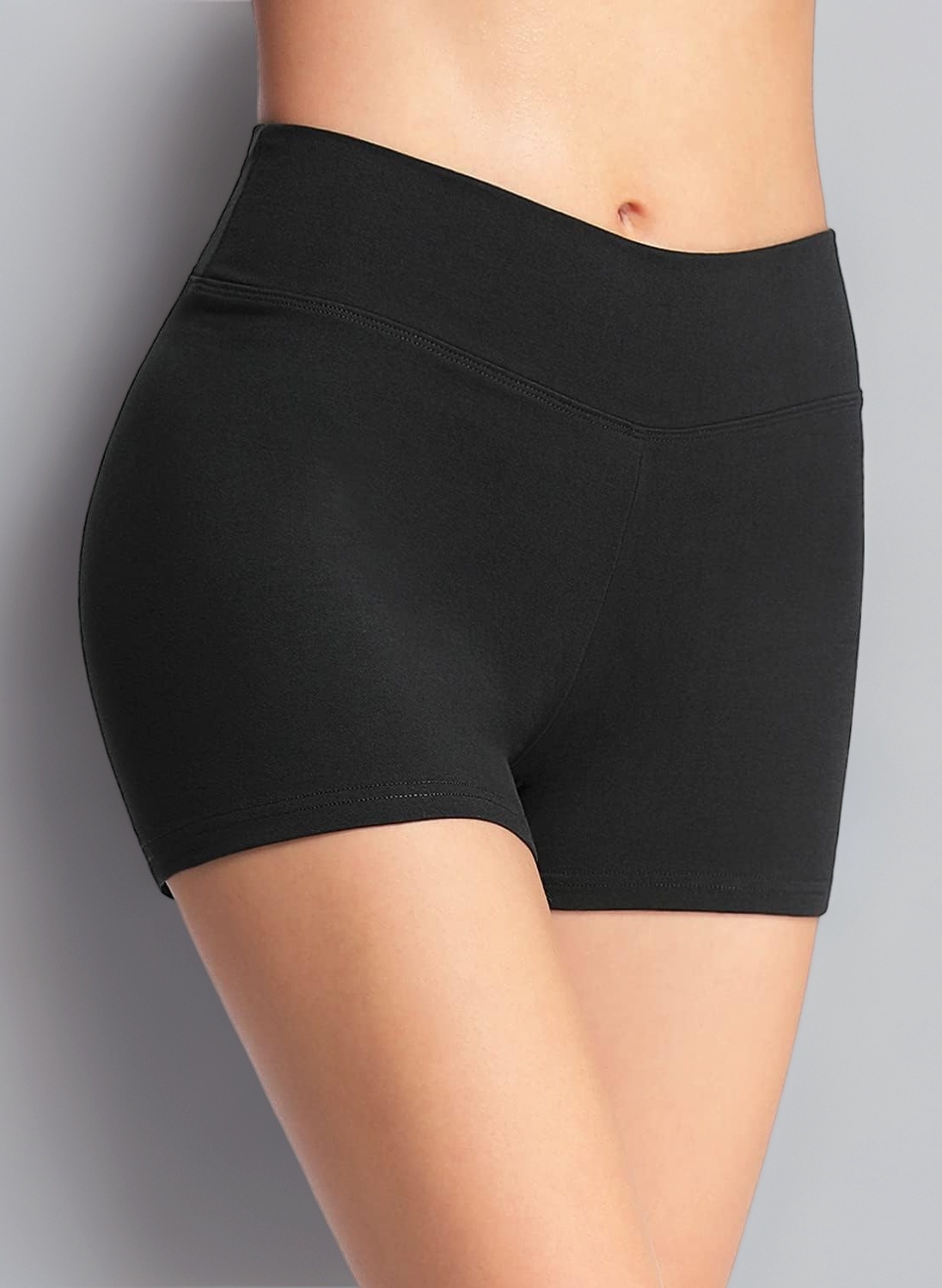 Women's High Waisted Yoga Gym Shorts Black Hot Pants Workout Running Cycling Sports Shorts