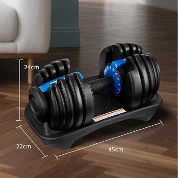 LSLIFE 24/25/40KG Adjustable Dumbbells, Dumbbells Set for Saving Place Adjustable Dumbbell Weights with Safety Locking Non-Slip Handle Home Gym Strength Training