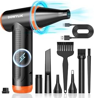 Compressed Air Duster - 150000RPM Brushless Motor, Mini Air Blower for PC Cleaning Kit, Canned Air Duster for Computers, Rechargeable & Portable Compressed Air for Electronics