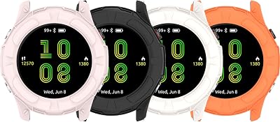NineHorse Case Cover Compatible with Garmin Forerunner 255S/255S Music Case Protector TPU Frame Flexible Anti-Scratch Bumper Shock-Proof Bezel Protective Shell Watch Cover,Black&Pink&Orange&White
