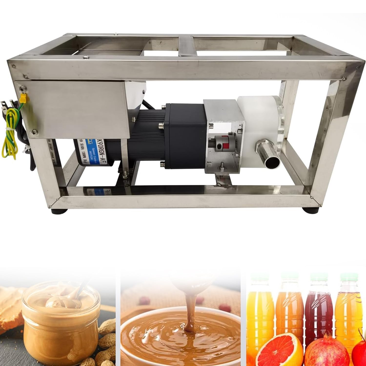 Bomba de Transferencia para Líquidos Alimentarios Viscosos 6-10 L/min - Bomba Eléctrica de Miel y Pasta con Engranajes y Velocidad Ajustable - Equipo de Bombeo con Tubo de 3 m