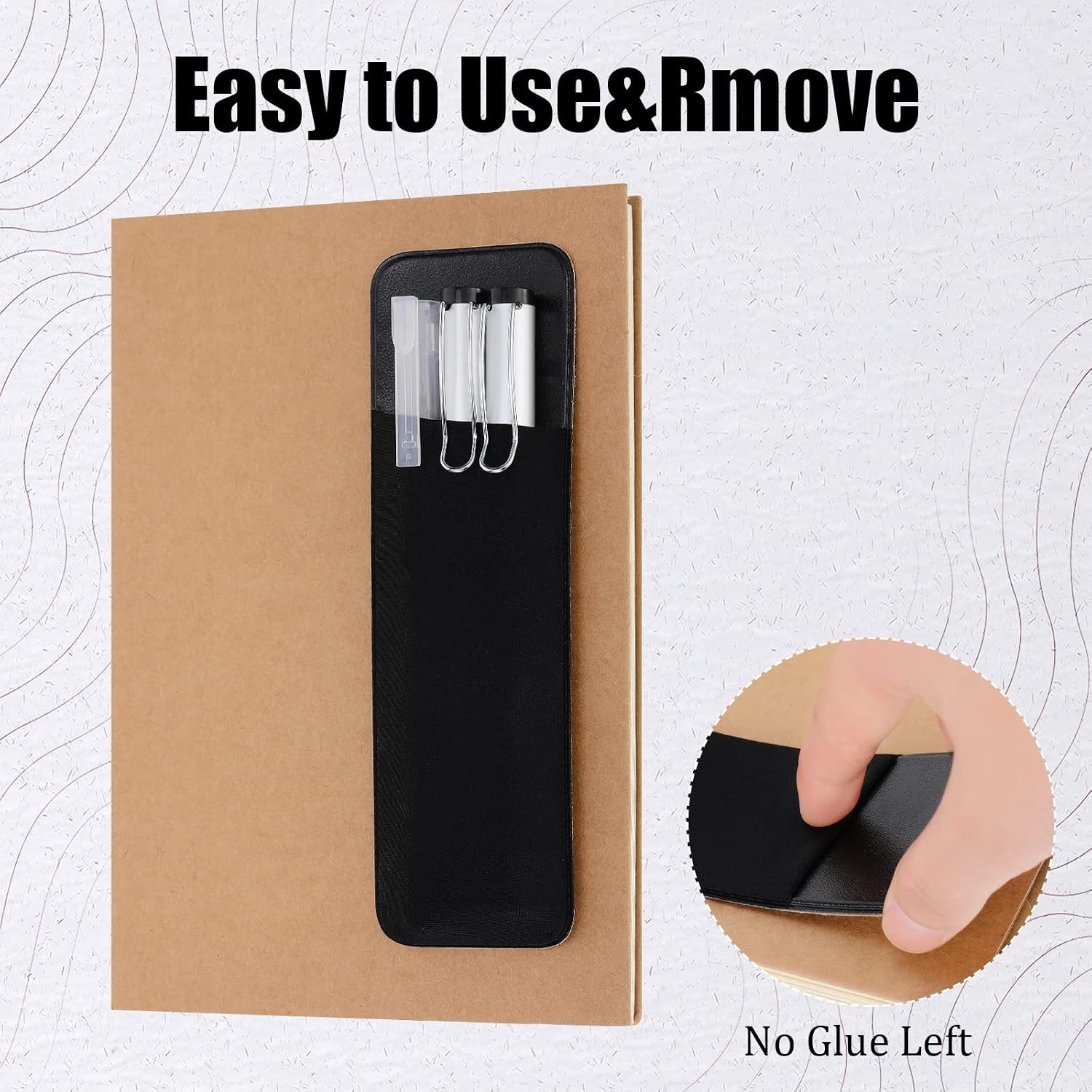 Chinco 4 Pack Adhesive Pen Holder for Notebook, Back to School Gift image 3