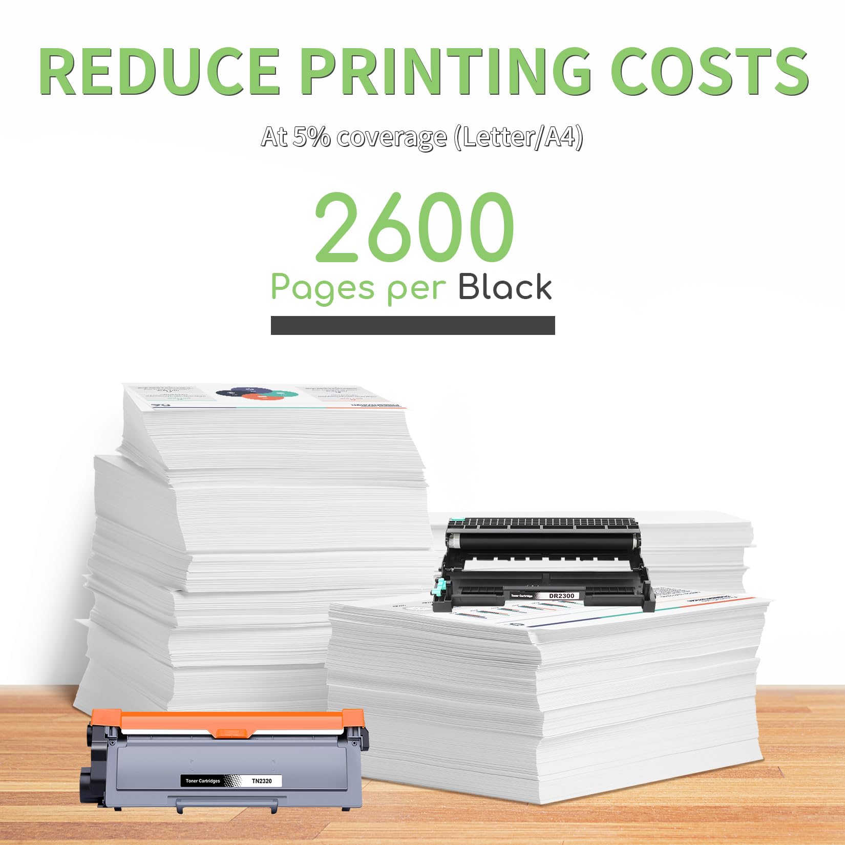 LCL Cartouche de Toner Compatible TN2320 TN-2320 High Yield et Tambour