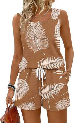 Lounge Sets For Women Vacation Outfits Short 2 Piece Women'S Boho Floral Print L