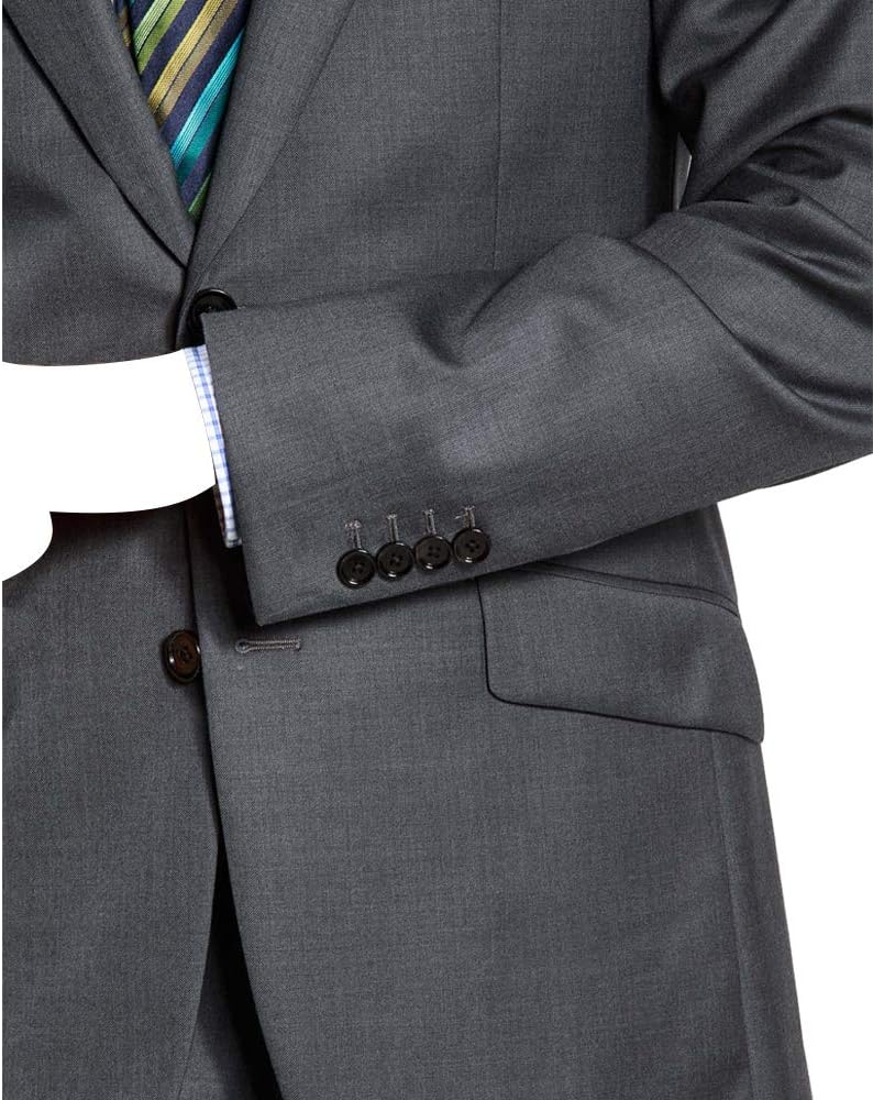 HBDesign Mens 2 Piece 2 Button Peak Lapel Slim Trim Fit Formal Tuxedo Dark Grey