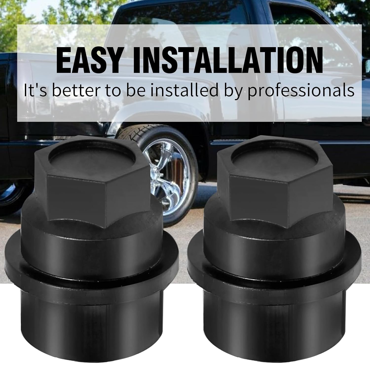 MDEOOSKY 24Pcs 12472838 Black Wheel Lug Nut Cover Caps, Replacement for Cadillac Escalade 2000 Replacement for GMC Safari 2003-2005, Replaces 15767268