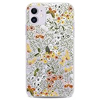Vista 13 de Funda de poliuretano termoplástico compatible con Apple iPhone 11 2019 modelo 6.1 pulgadas Iph 11 Slim Fit Ramos Hojas Flores Niñas Impresión