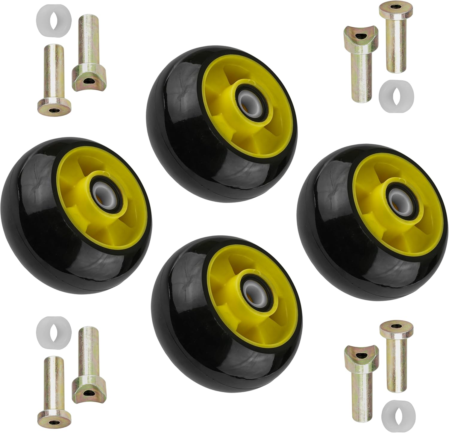 Caltric 48" Deck Wheel Kit Compatible with John Deere X330 X350 X354 X370 X380 X734 X738 X739 X750 X754 AM125172