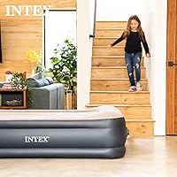 Vista 10 de Intex 64131ED Dura-Beam Plus Deluxe con Almohada: Fiber-Tech - Tamaño individual - Bomba eléctrica incorporada - Altura de la cama de 16.5 pulgadas