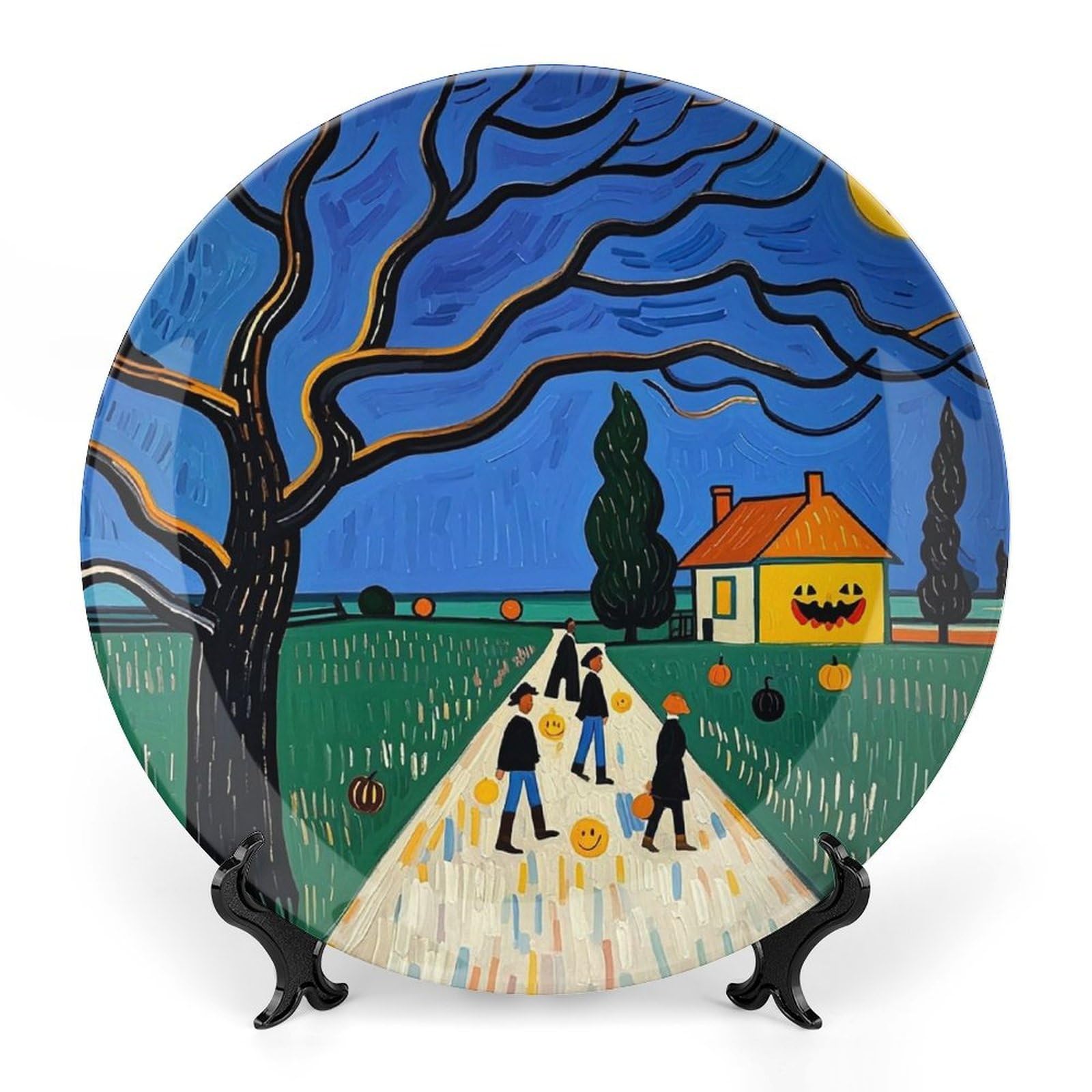 Assiettes en porcelaine anglaise d'Halloween : l'élégance des plats de service