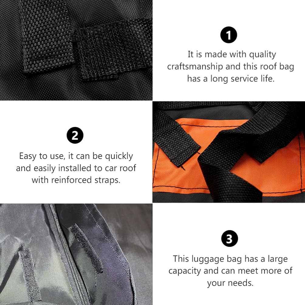 FAVOMOTO 1pc Car Rooftop Cargo Bag with Non- Mat Oxford Easy to Use Luggage Carrier for Outdoor Travel Camping Fits All Vehicle Roof Racks