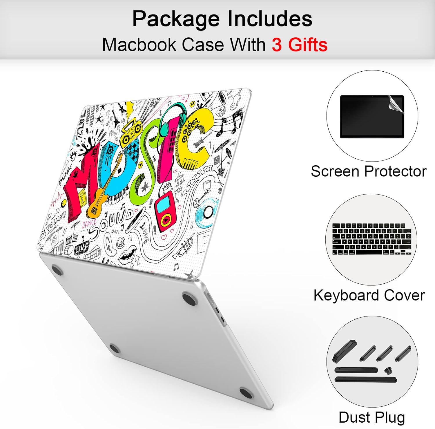 Compatible MacBook Air 13.6 inch Case 2022 Release Model: A2681 M2 Chip, Printed Pattern Hard Shell Laptop Sleeve and Keyboard Cover for MacBook Air 13.6, Exquisite Graffiti A3