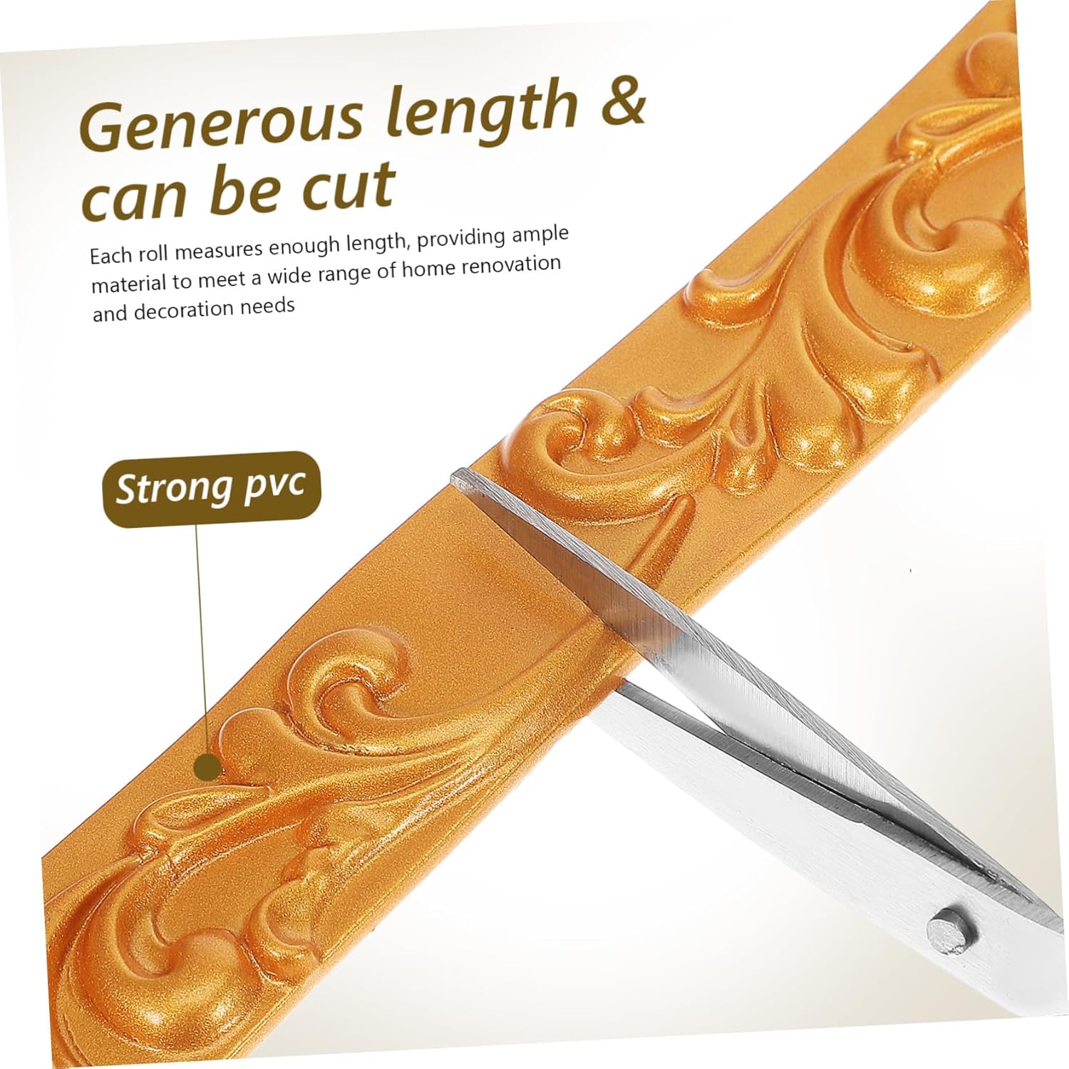 5m Self-Adhesive PVC Flexible Molding Wall Trim for Decorative Edging for Mirrors and Ceilings Easy Installation Home Decor