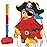 WERNNSAI Foldable Pirate Pinata - Extendable Pirate Parrot Pinata with Blindfold Bat and Tassels for Boys Pirate Birthday Party Supplies Caribbean Piata Adventure Party Decorations 16.4 x 12.4