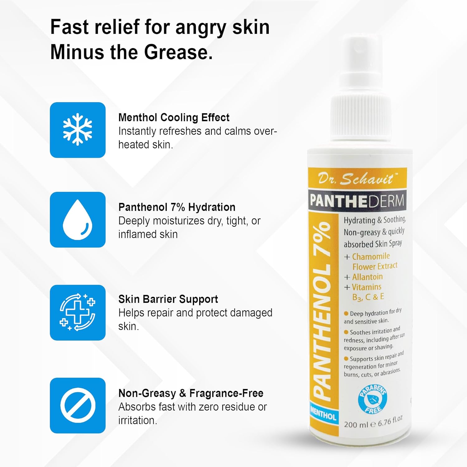 PantheDerm After-Sun Recovery Spray – Dermatologist-Developed, 7% Panthenol + Chamomile & Allantoin – Non-Greasy, Fast-Absorbing Hydration for Sunburned & Sensitive Skin, Post-Laser, Tattoo 6.76Fl.Oz - Image 2