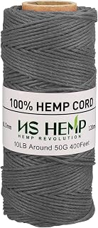 100% Hemp Cord, Jewelry Making, 0.5mm, 120 Meters (400feet) (20# Dark Grey)