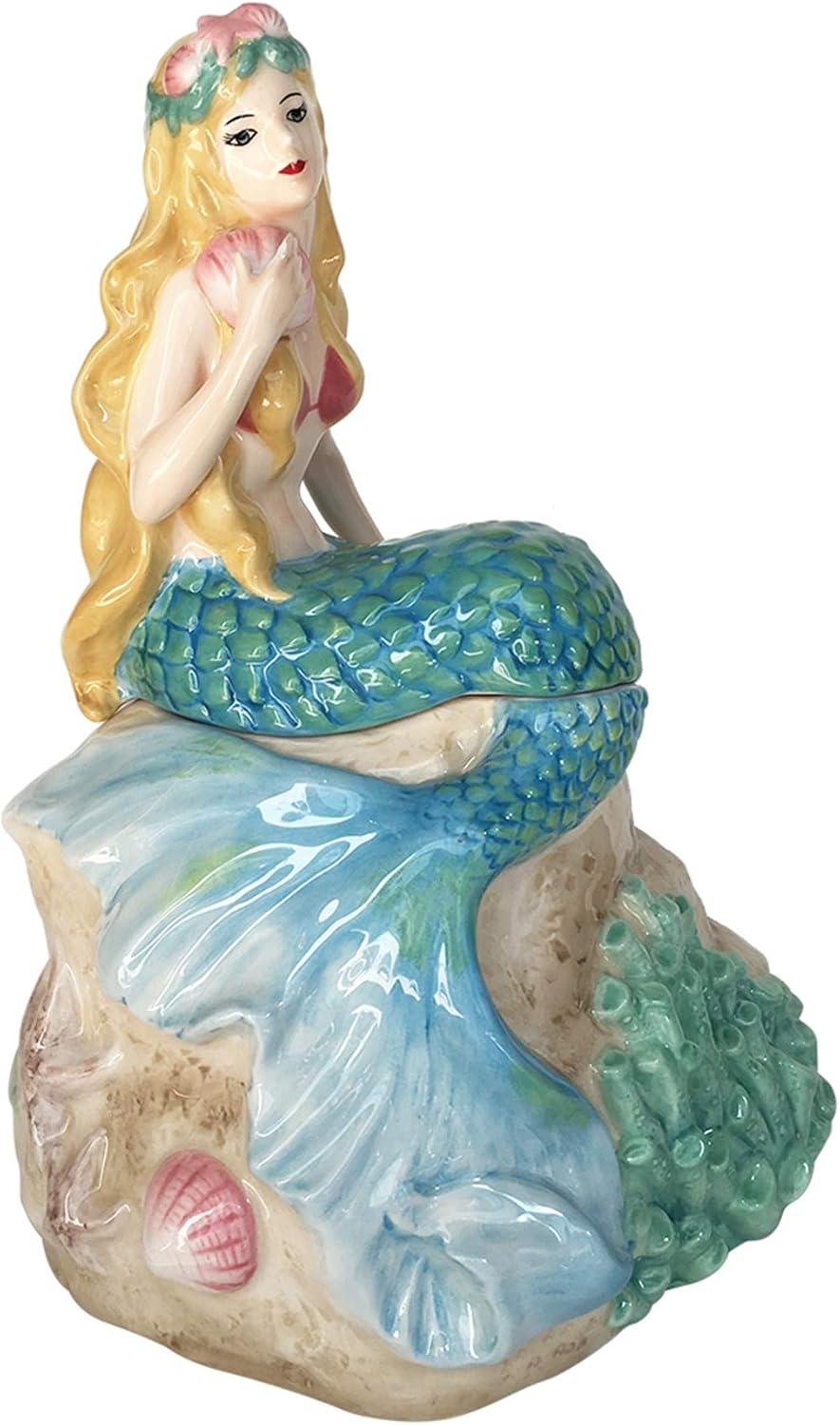 Blue Sky Ceramics Mermaid Cookie Jar, Multi (19333)