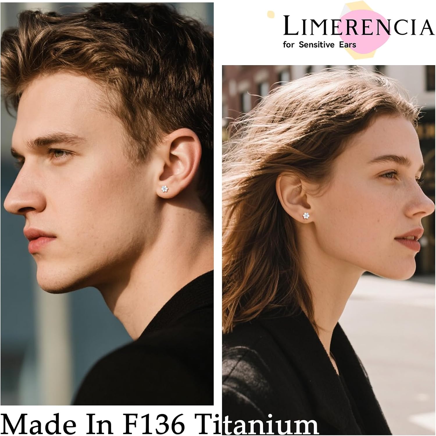 Limerencia Titanium Screw Back Earrings, Hypoallergenic F136 Implant Grade Flat Back Earrings for Women Men, Double Side Cubic Zirconia Sleeper Studs Jewelry - Image 2