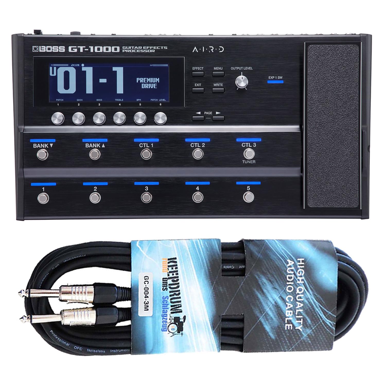 Boss GT-1000 urządzenie do modelowania efektów z wieloma efektami + keepdrum kabel jack