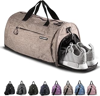 FitgriffGym Bag V1 for Men & Women with Shoe & Wet Compartment - Duffle Bag for Travel, Sports, Fitness & Workout, Sand, 23 x 12 x 12″ (Medium), Sporty