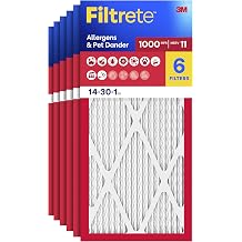 Filtrete 14x30x1 Air Filter, MERV 11, MPR 1000, Allergens & Pet Dander, 3-Month AC and Furnace Filters, Cleaner Air, Reliable Airflow, 6 HVAC Filters Actual Size 13.68 x 29.68 x 0.81 in