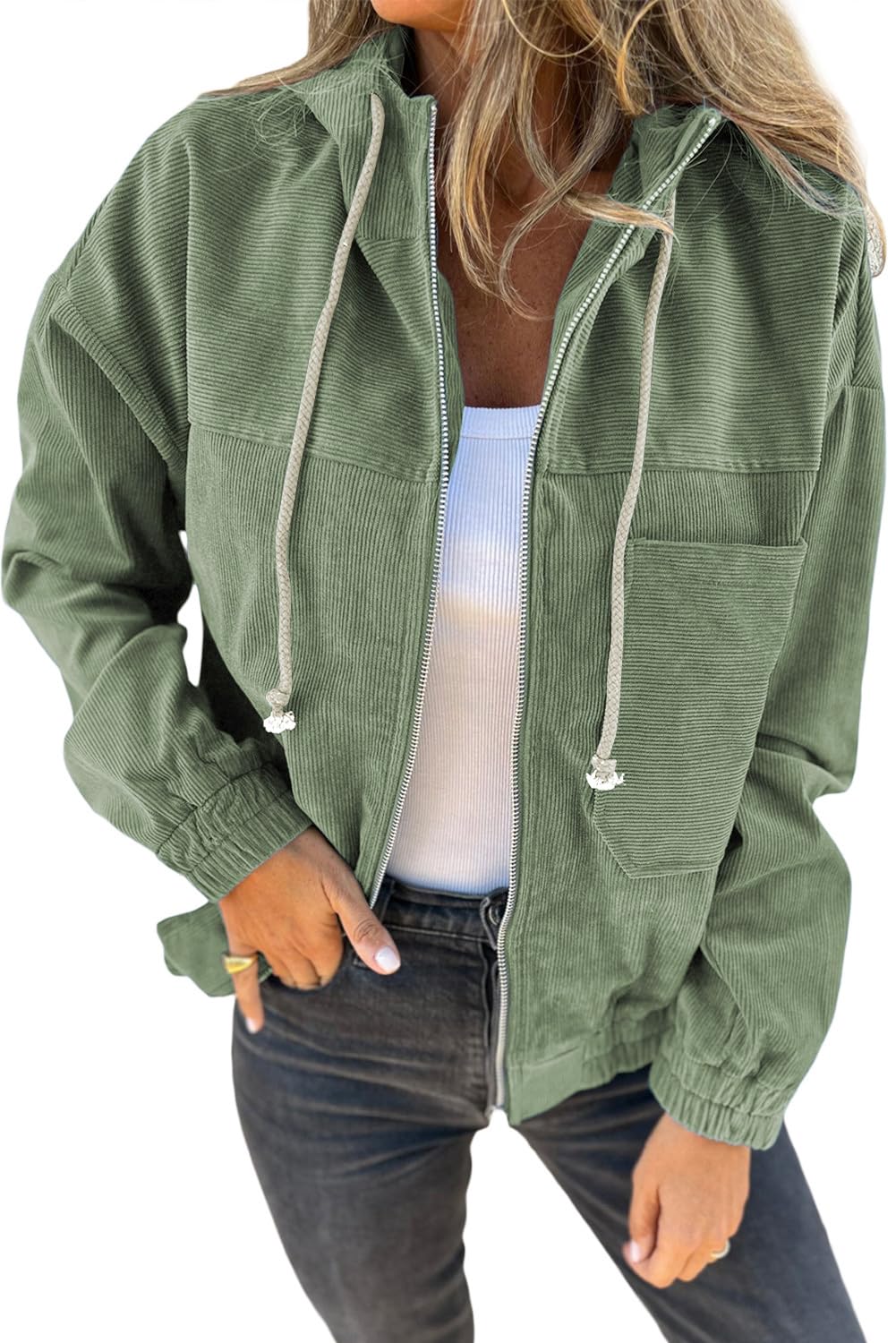 yutila Cord Jack Women's Spring Autumn Transition Jacket-picture-30