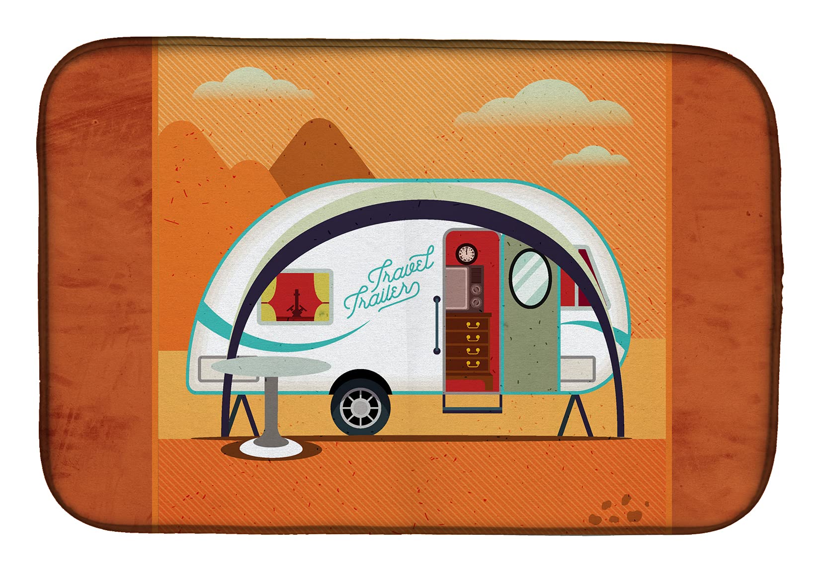 Caroline's Treasures BB5480DDM Greatest Adventure New Camper Dish Drying Mat Absorbent Dish Drying Mat Pad for Kitchen Counter Dish Drainer Mat for Countertop, 14 x 21