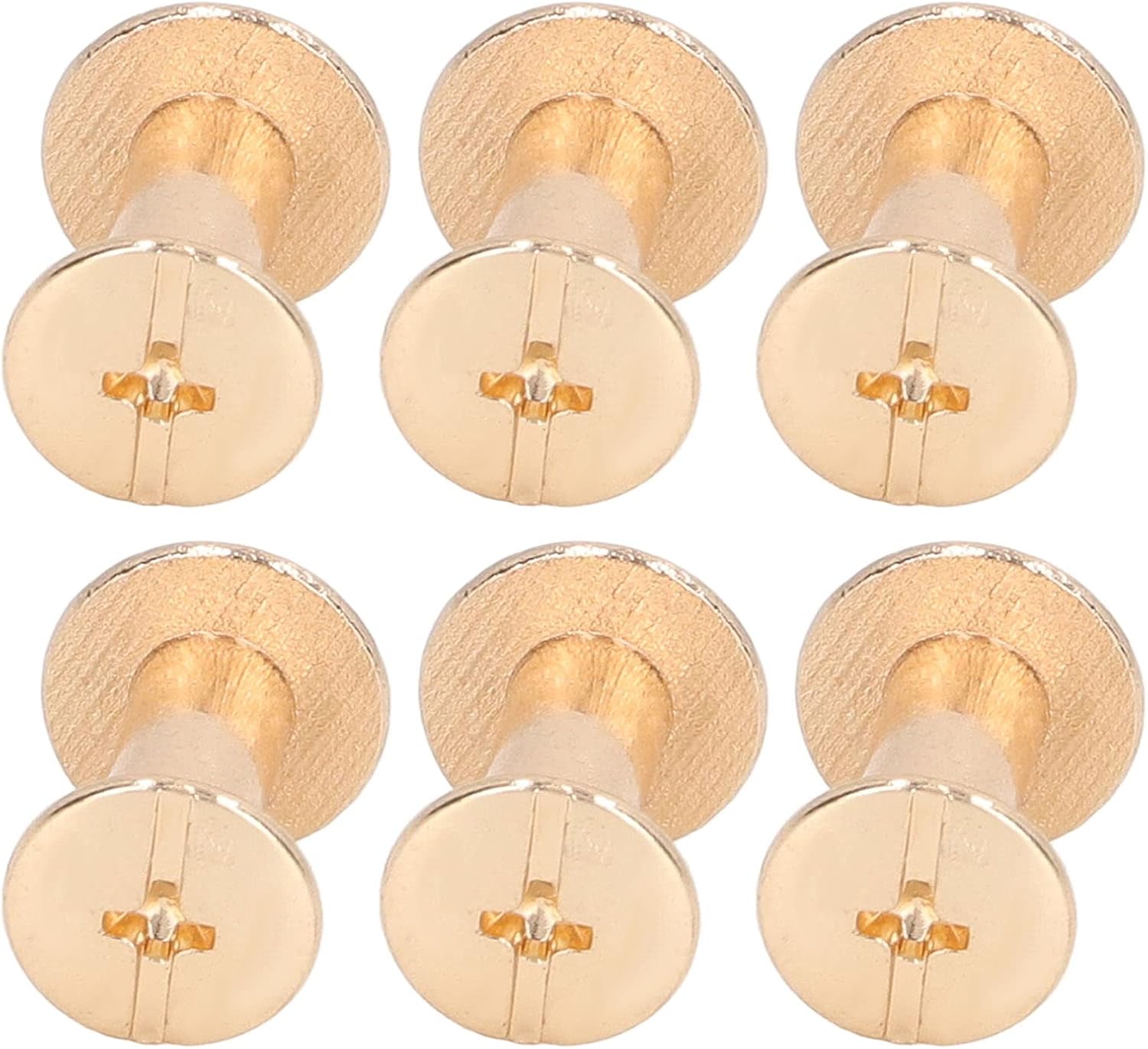 200 Set 10mm 12mm Brass Book Binding Screws, Chicago Screws Assorted Kit, Hard Thick Leather Rivet Kit with Uniform Coating for Photo Album DIY Craft (Gold)