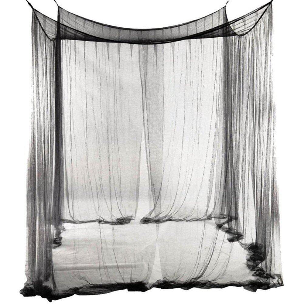 Moustiquaire de lit noire princesse baldaquin décoratif pour chambre et camping