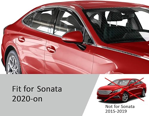 Miniatura 5 de Voron Glass Protectores de lluvia extra duraderos en canal para Hyundai Sonata 2020-2023, deflectores de ventana, viseras de ventana de ventilación,