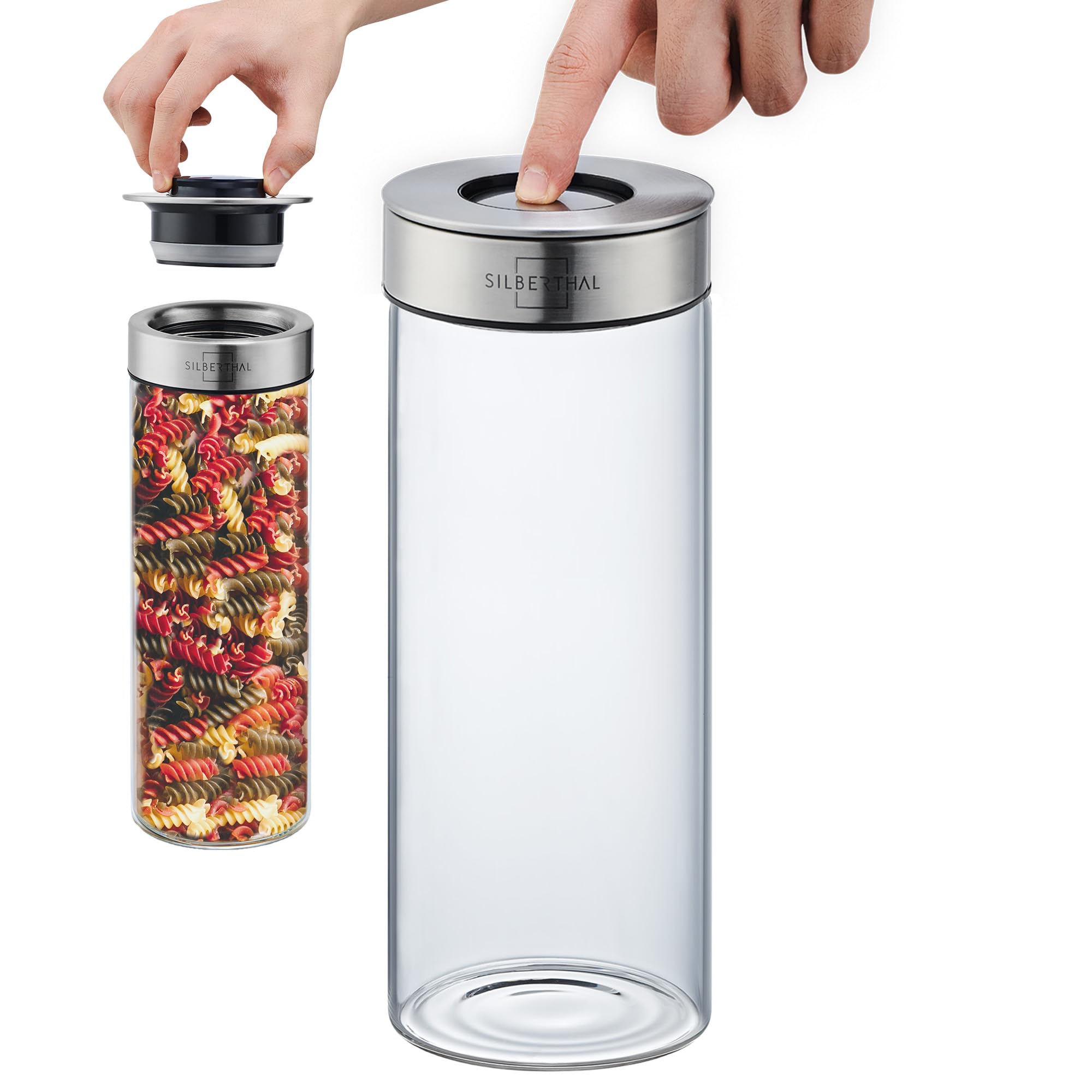 SILBERTHAL Vorratsdosen Glas mit Deckel 1500 ml - Vorratsgläser mottensicher für luftdichte & auslaufsichere Aufbewahrung in der Küche