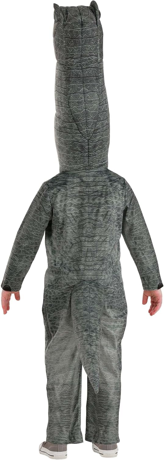 Toddler Brontosaurus Dinosaur Costume for Kids | Hooded Jumpsuit with Tail | Jurassic Prehistoric Halloween Outfit - Image 2