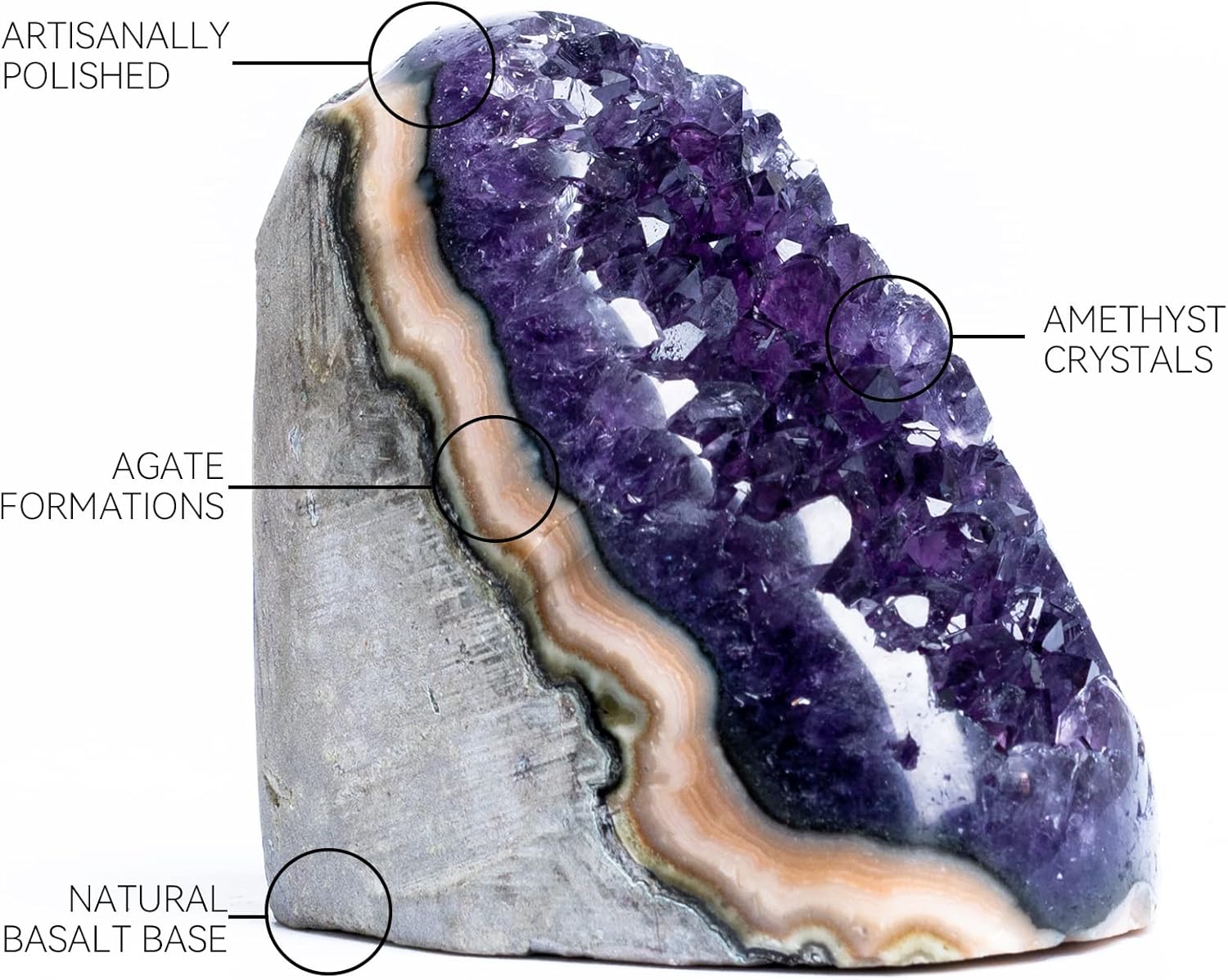 Natural Deep Purple Amethyst Crystal Geode from Uruguay 0.5-1 lb, A Grade Amethyst Cluster, Premium Gift Box for Collectors Reiki Healing Positive Energy